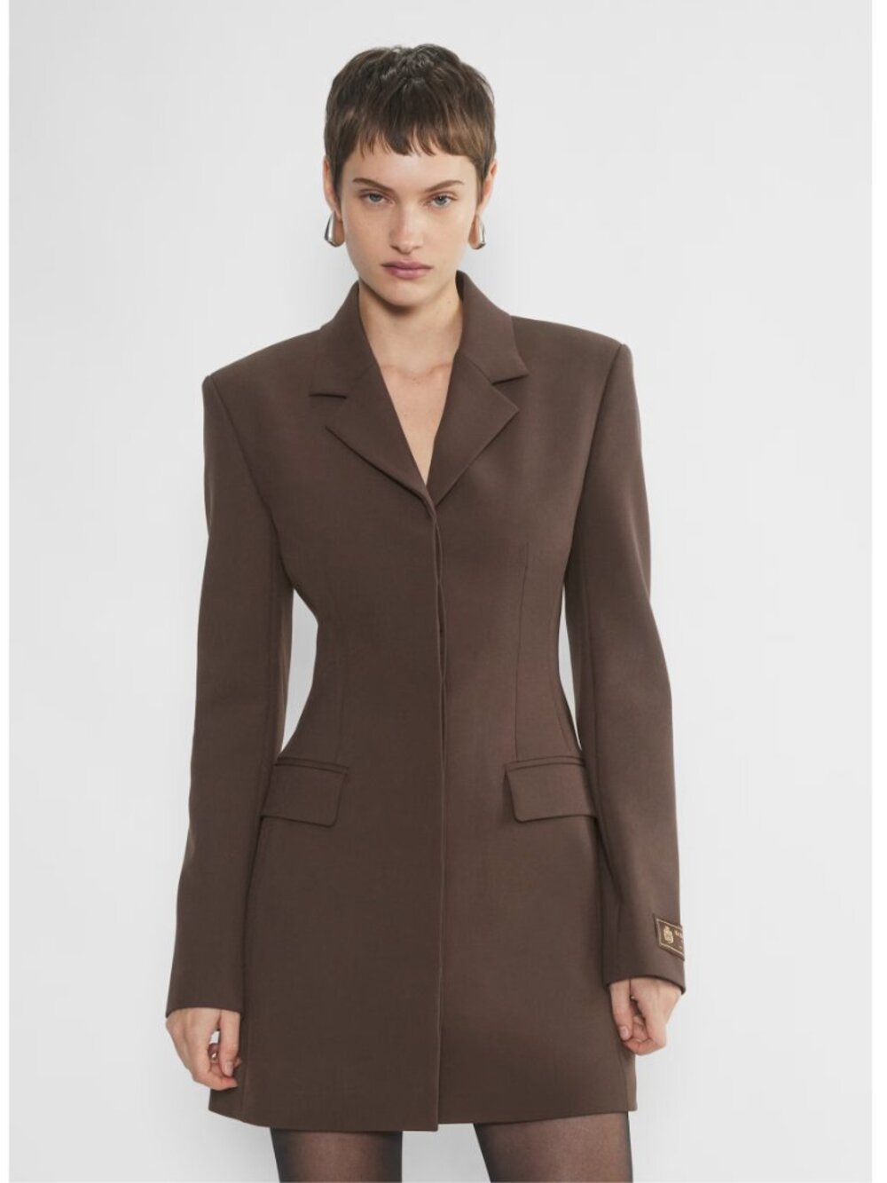 Aritzia Dark Brown Babaton Autograph Blazer Dress Size 6 NWT